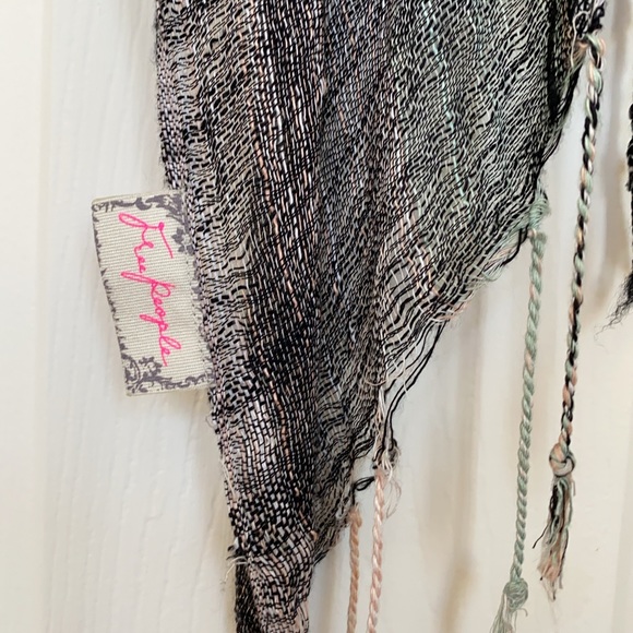 free people semi sheer stripe poncho swim cover up - Picture 5 of 5